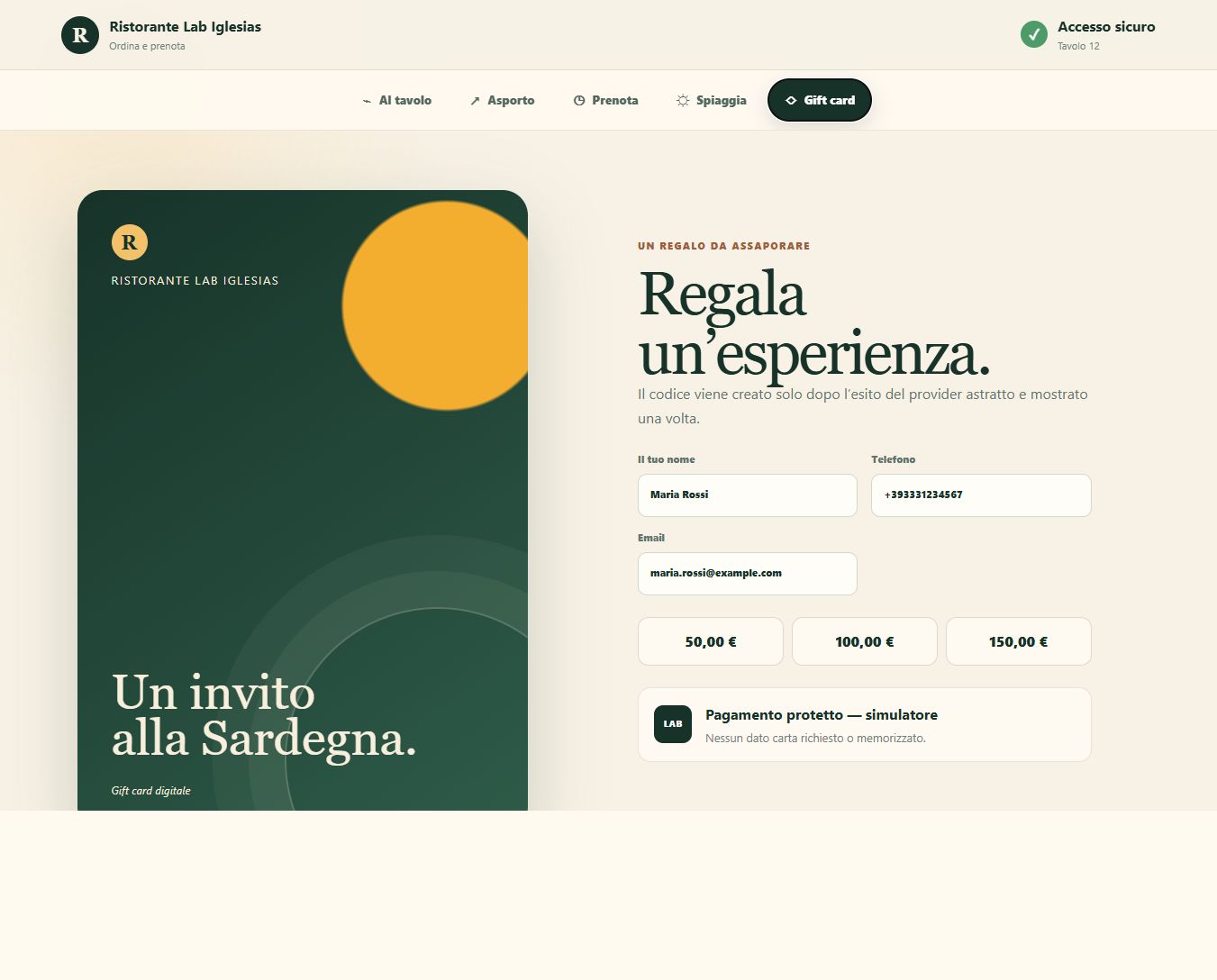 Booking spiaggia reale nel sito del locale.