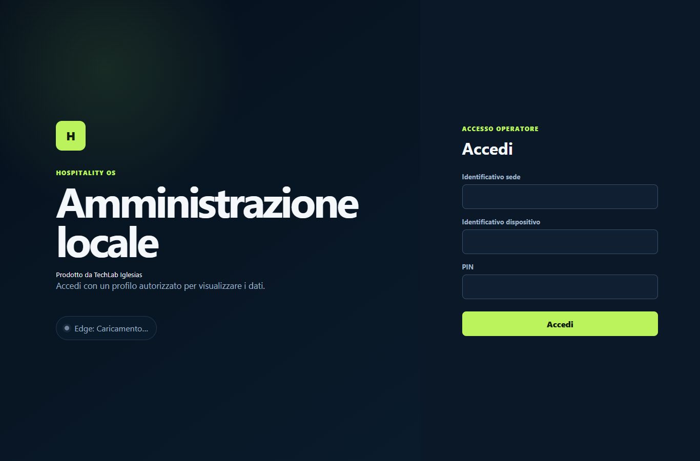 Superficie reale di accesso all’amministrazione e al Palmare locale.